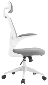 Ergonomikus irodai szék deréktámasszal, fejtámlával, szürke