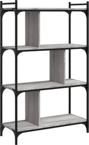 vidaXL 4 szintes szürke sonoma színű fa könyvespolc 76 x 32 x 123 cm