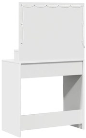 Sminktükör LED világítással, Fehér, 79x41x135 cm