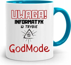 Kék Bögre Informatika Figyelem! Godmode Ajándék fényképes nyomtatással
