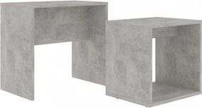 betonszürke szerelt fa dohányzóasztal szett 48 x 30 x 45 cm
