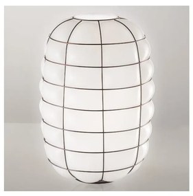 SIRU - Fali lámpa LANTERNA 1xE27/60W/230V fekete/fehér Velencei üveg