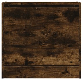 füstös tölgy színű szerelt fa cipőszekrény 60 x 21 x 57 cm