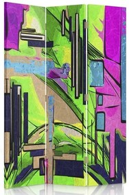 Gario Paraván Absztrakt tájkép Méret: 110 x 170 cm, Kivitelezés: Forgó paraván 360°