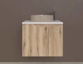 Piramida EURIDIKA fali fürdőszobabútor - mosdópult mosdó nélkül -2 ajtós - PINO TÖLGY - 65 x 48 x 53 cm