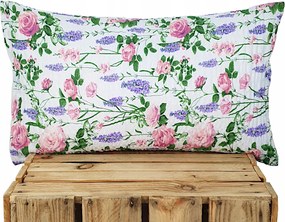 Párnahuzat Prémium 100%pamut Provence virágok rózsa levendula 50x60