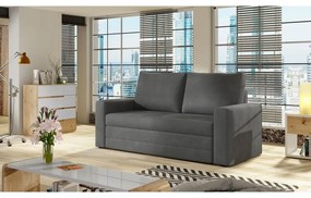 Sötétszürke bársony kinyitható-tárolóhelyes kanapé 151 cm Wave – ELTAP