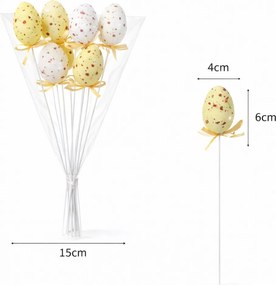 Húsvéti Tojás Pálcika Csúcs Dekoráció Szett 6DB-OS