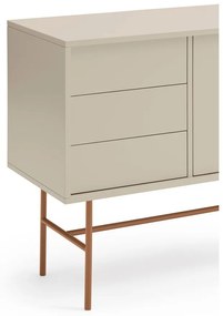 Téglavörös-bézs alacsony komód tolóajtóval 180x91 cm Nube – Teulat