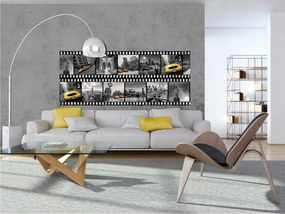 Fotótapéta flizelina New York Taxi fekete-fehér város stílus 250x104 +ragasztó