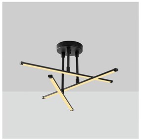 Fekete LED mennyezeti lámpa 26x51 cm Ledflower – Opviq lights