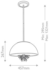 Quoizel STARING-3P-DG-OPAL-Csillár rúdon STARING 3xE14/40W/230V átm. 45,7cm arany