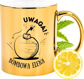 Prémium Arany Csillogó Bögre Elena Ajándék Nyomtatott Fotóval