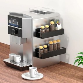 Elite Home® mágneses fém polc, konyhai tárolórendszer hűtőre, mikróra mosógépre, 2 db-os, fekete