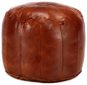 sárgásbarna valódi kecskebőr puff 40 x 35 cm