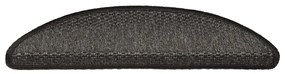 15 db szizál hatású antracitszürke lépcsőszőnyeg 56x17x3 cm