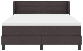 Boxspring ágy matraccal, sötétbarna, 140x190 cm, szövet