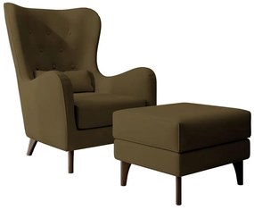 Fotel lábtartóval Calimero II  (oliva + wenge). 1099334