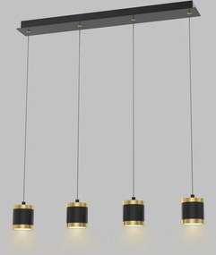 AVIANO LIGHTING 7003-404 TOULOUSE Többágú Függesztett Lámpa Matt Fekete, Arany LED IP20