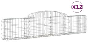 12 db íves horganyzott vas gabion kosár 300x30x60/80 cm