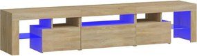 vidaXL sonoma tölgy színű TV-szekrény LED-lámpákkal 200x36,5x40 cm