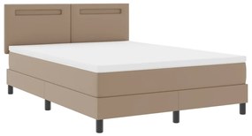 Boxspring ágy matraccal - Cappuccino, 140x190 cm, műbőr