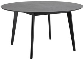 Asztal Oakland 630Fekete, 76cm, Közepes sűrűségű farostlemez, Természetes fa furnér, Fa