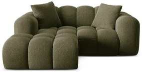 Zöld zsenília sarokkanapé (bal oldali-heverő résszel) Treno – Cosmopolitan Design