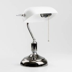 Brilagi - BANK OFFICE asztali lámpa 1xE27/60W/230V fekete/ezüst/fehér