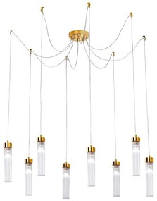 Kolarz 6009.30830 - Csillár zsinóron RAGGIO 8xE14/25W/230V pók 24K arany