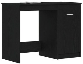 vidaXL Asztal tárolóval Fekete tölgy 100 x 50 x 76 cm Faanyag