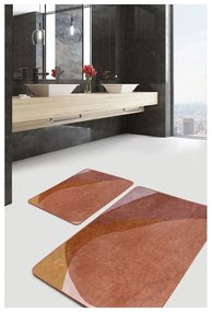 Barna bársony fürdőszobai kilépő szett 2 db-os 60x100 cm – Mila Home