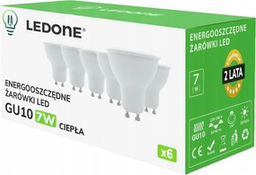 6x Led izzó GU10 7W Hőszín Prémium energiatakarékos Led szett