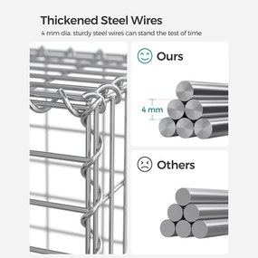 Gabion kosár, fém gabion ketrec 50 x 100 cm-es