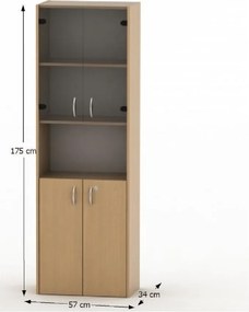 Vitrines könyvespolc, bükk, TEMPO ASISTENT 2 NEW 004