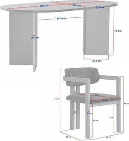 Meridia étkezőgarnitúra, travertin-milánói dió, 180 cm – TR199NRD1142