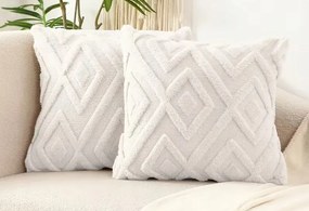 Dekoratív párnahuzat Eko 45x45 fehér geometrikus 3D Jancsi