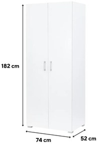 Family ruhásszekrény 74x182 cm fehér