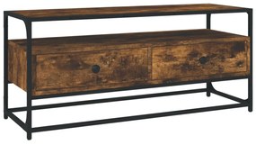 füstös tölgy színű szerelt fa TV-szekrény 100 x 35 x 45 cm