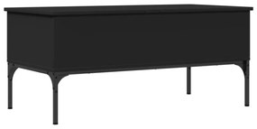 vidaXL fekete szerelt fa és fém dohányzóasztal 100 x 50 x 45 cm
