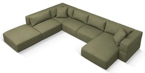 Világoszöld sarokkanapé (bal oldali-"U" alakú) Esther – Milo Casa