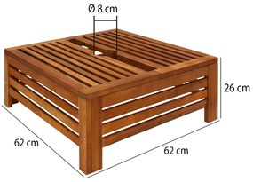Deuba Esernyőállvány borító 62x62x26 cm - akácfa