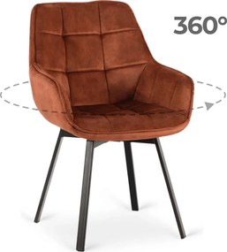 Forgószék rozsdabarna bársony kárpittal – LUNA