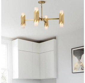 Elstead MARVELE8-AB-OPAL - Rúdon függő csillár MARVELE 8xE14/40W/230V aranyszínű