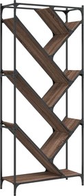 vidaXL barna tölgy színű szerelt fa és fém könyvszekrény 79x30x180 cm