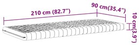 fehér 7 zónás 20 ILD keménységű habmatrac 90 x 210 cm