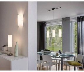 Fehér-ezüstszínű függőlámpa üveg búrával TROY 3 – EGLO