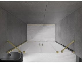 Mexen Velar Duo, tolózuhanyajtó nyitáshoz 150 cm, 8 mm-es matt üveg, arany matt, 871-150-000-32-55