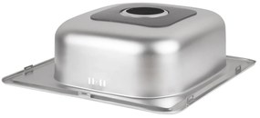 Erga HD, 1 kamrás acél mosogató 485x485x160 mm, ERG-MLS-HD4848S