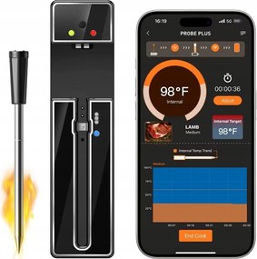 Konyhai Hőmérő szonda Bluetooth alkalmazás vezérlés rozsdamentes acél